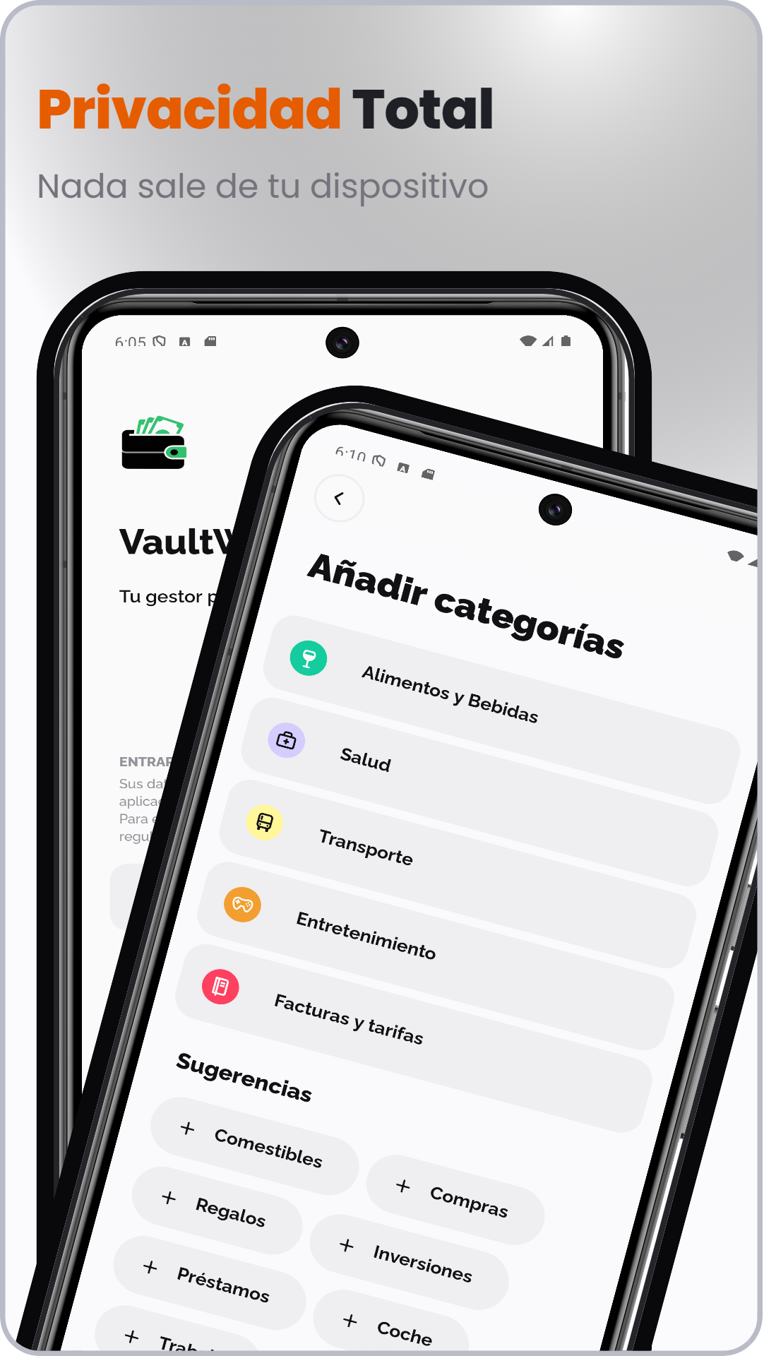Captura de Vault Wallet: Control Gastos